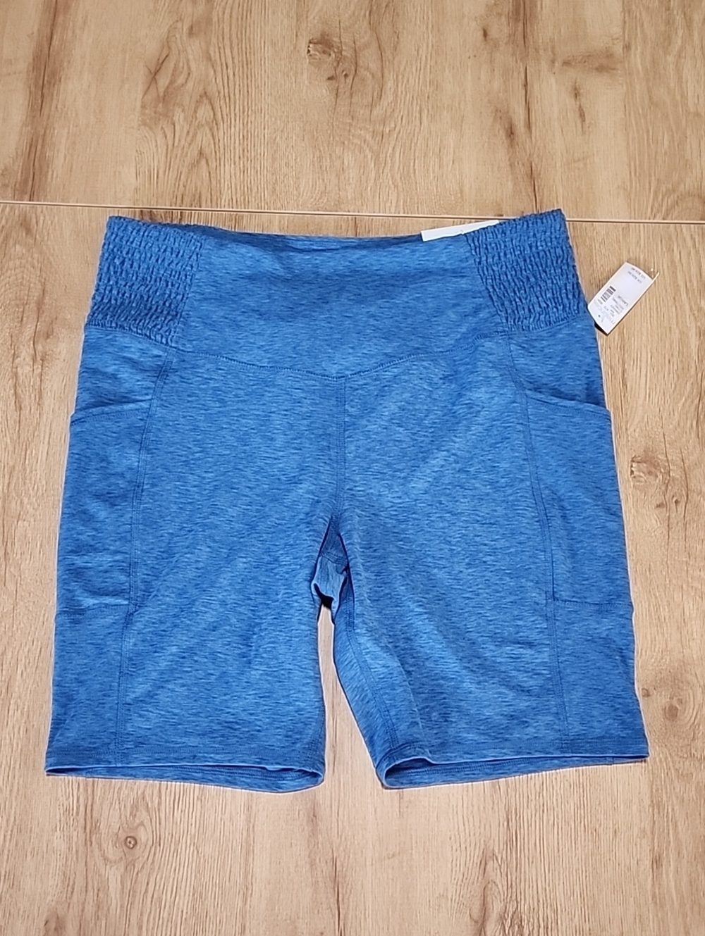 Maurices Blue Heather High-Waist Bike Shorts with Side Pockets